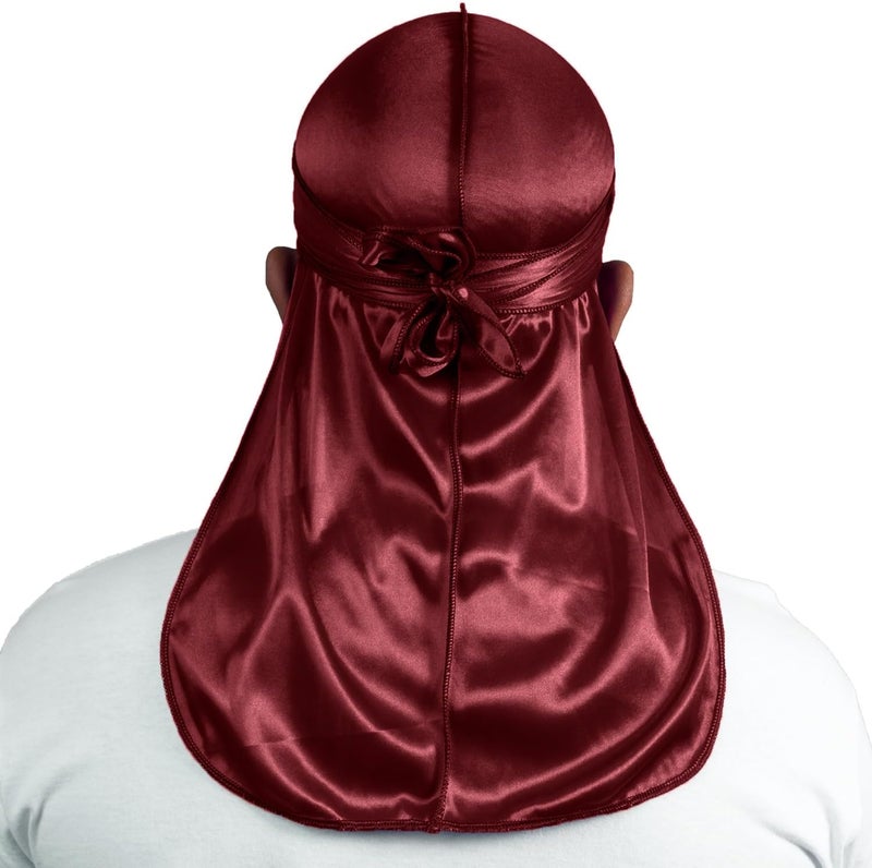 ForceWave 4PCS Silky Durags for Men Women 360 Waves with 1 Wave Cap, Silky Satin Durag Extra Long Tails - Image 3